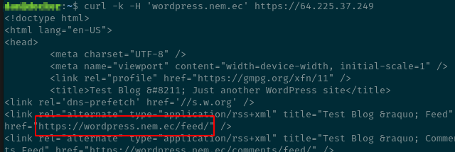 verifying the IP address. result includes my wordpress blog URL